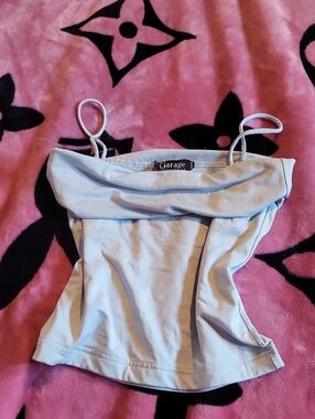 Vintage Garage Light Blue Fold-Over Cami